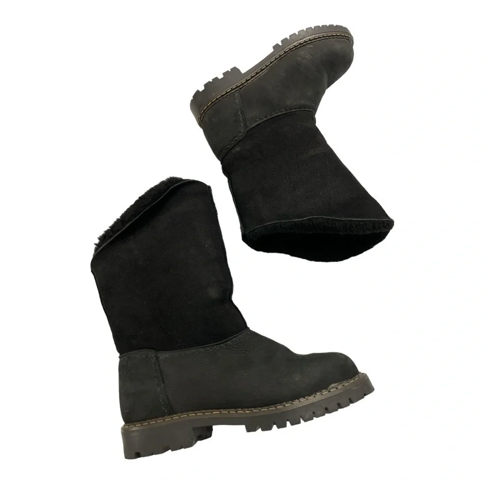 Sorel Suede Shearling Foldover Tall Black Boots Black Size 7M